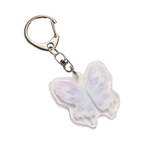 KHZen Mädchen Herz Acryl Bunte Schmetterlinge Anhänger Schlüsselbund Süßes Auto Bag Accessoire Telefonschale Anhänger Bunte Schmetterling Schlüsselbund von KHZen