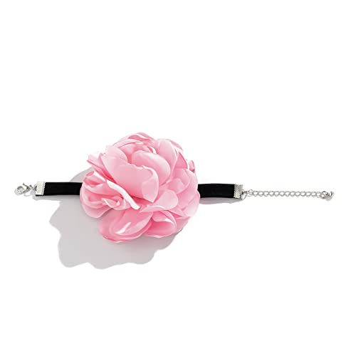 KHZen Mode Geometrische Halskette Armband Elegante Romantische Satine Rose Verblöscht Stoff Verstellbarer Hals KHZen Mode Geometrische Halskette Armband Elegante Romantische Satine Rose Verblöscht Stoff Verstellbarer Hals von KHZen