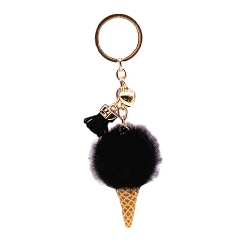 KHZen Moderne Eiscremeformierte Schlüsselbund Pompoms Schlüsselring Für Tasten Und Taschen Leichtes Beutel Anhänger Key Accessoire von KHZen