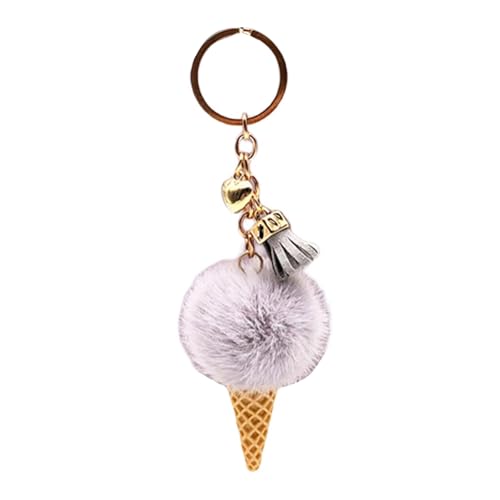 KHZen Moderne Eiscremeformierte Schlüsselbund Pompoms Schlüsselring Für Tasten Und Taschen Leichtes Beutel Anhänger Key Accessoire von KHZen