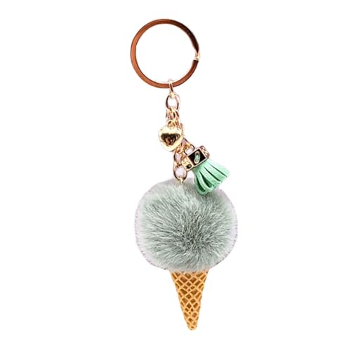KHZen Moderne Eiscremeformierte Schlüsselbund Pompoms Schlüsselring Für Tasten Und Taschen Leichtes Beutel Anhänger Key Accessoire von KHZen