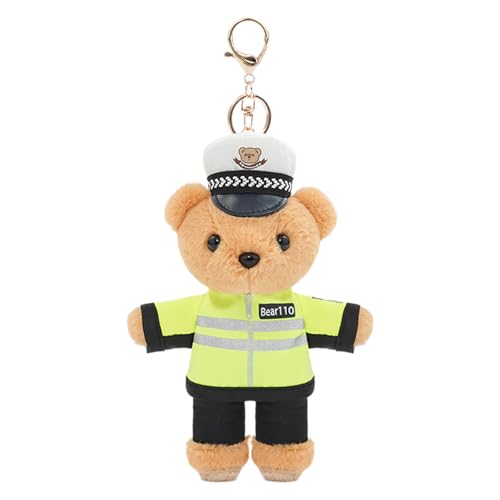 KHZen Plüschpolics Bärenschlüsselkettenanhängerpendel Polizist Bären Schlüsselbär Kollektible Plüsch Bären Anhänger Dekorative Beuteldekoration von KHZen