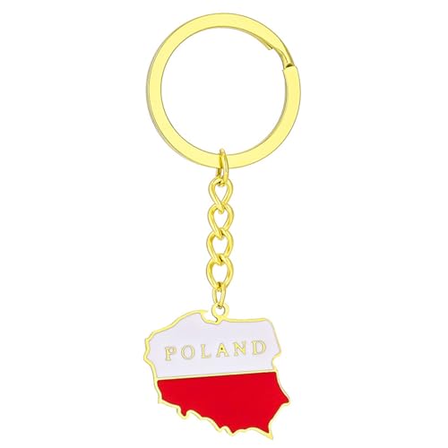 KHZen Schlüsselhalter Mit Polen Map Decorative Schlüsselhalter Polen Flag Keyrings Anhänger Schlüsselbund Geeignet Für Feines Geeignet von KHZen
