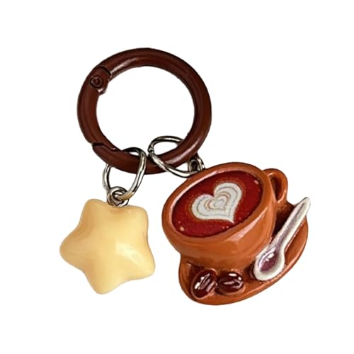 KHZen Schöner Kaffeestern Schlüsselring Einzigartige Anhänger Schlüsselkette Dekore Mit Leichtem Design Zum Einfachen Tragen Und Täglichem Gebrauch von KHZen