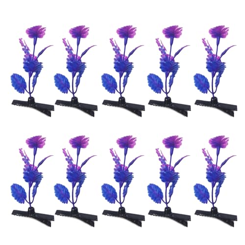 KHZen Set Von 10 Haarklammern Simulationsanlagen Haarclip Farbenfrohe Frauen Haarnadel Bühnenausführungen Kopfbekleidung Frauen Barrettes von KHZen