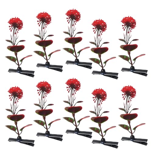 KHZen Set Von 10 Haarklammern Simulationsanlagen Haarclip Farbenfrohe Frauen Haarnadel Bühnenausführungen Kopfbekleidung Frauen Barrettes von KHZen