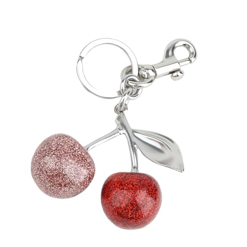 KHZen Sprudelharzkirschen Schlüsselringe Dekoration Alltag Verwenden Fruchtform Keychain Mode Frauen Handtasche Accessoire von KHZen