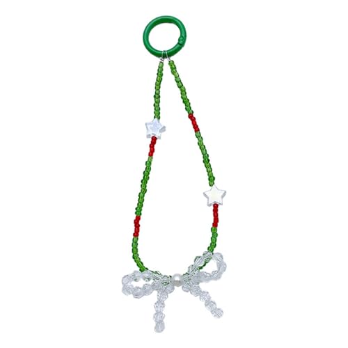 Stil Perlen Bowknot Anhänger Telefonhalle Lanyard Mode Pocket Keychain Rucksack Rucksack Charme Autos Dekoration Perlen Bowknot Telefongurte von KHZen
