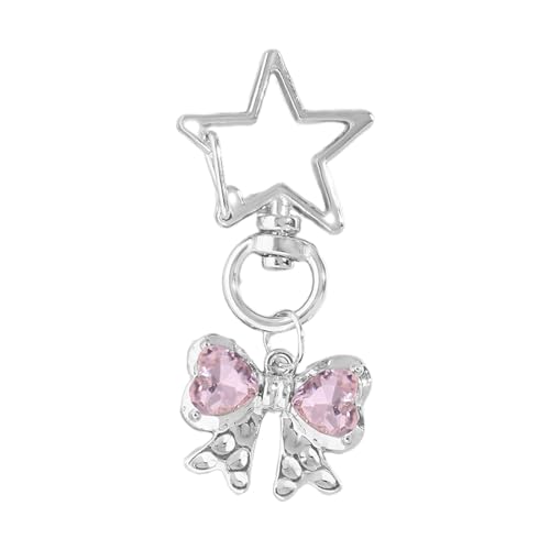 Stylish Heart and Butterfly Anhänger Keychain Trendy Hohlsternschlüsselringe Mit Bowknot Heart Anhänger Für Bag Schlüsselbeutel von KHZen
