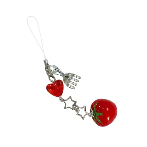 KHZen Tomaten/Gabel/Spoon Form Schlüsselringe Charme Handgefertigtes Perlenschlüsselring Ornament Für Taschen Und Telefone Modische Autozubehör von KHZen