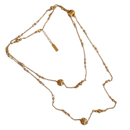KHZen Trendy Layered Halskette Accessoire Goldene Halskette Mit Einzigartigen Kürbisperlen Designs Die Ihren Täglichen Look Verbessern von KHZen