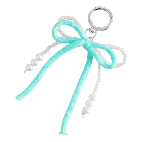Mode Key Charme Wollgarn Faux Pearls Bowknot Anhänger Keyring Stylish Butterfly Knot Accessoire Für Den Täglichen Gebrauch von KHZen