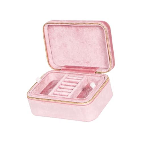 Plüsch Velvets Schmuck Organisatoren Aufbewahrungskoffer Doppelschicht Kleines Reisezubehör Für Frauen Mädchen Modeliebhaber von KHZen