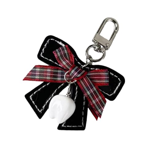 Schöne Bowknot Designs Zahncharm Stabiler Leichtmetall Karierte Bowknot Zahnbeutel Verzierung Anhänger Für Modeliebhaber von KHZen