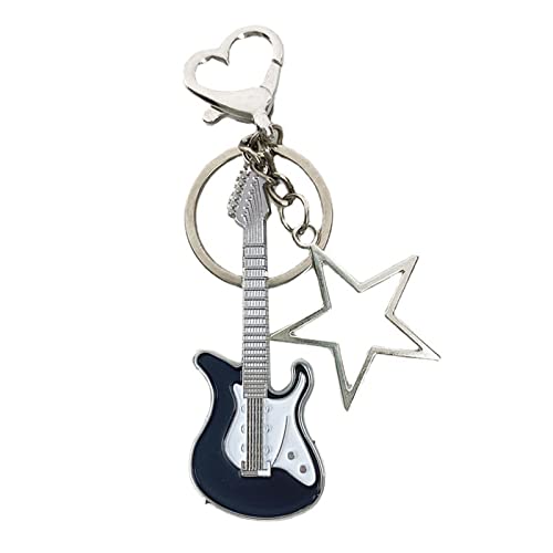 Trend Exquisit Alloy Gitarre Keychain Hohlen Fünf Punkte Stern Auto Keys Ketten Rings Tasche Anhänger Für Geschenk von KHZen