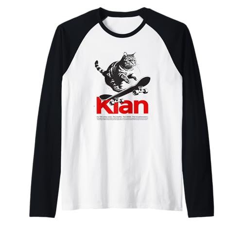 Herren KIAN - Schöner Jungen Name mit Katze & Skateboard Raglan Herren KIAN - Schöner Jungen Name mit Katze & Skateboard Raglan von KIAN Sohn Enkel Geburtstag Geschenkideen