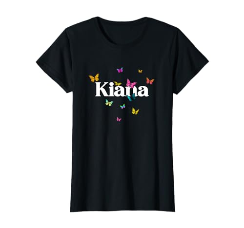 Kiana - Schöner Mädchen Name mit bunten Schmetterlingen T-Shirt Kiana - Schöner Mädchen Name mit bunten Schmetterlingen T-Shirt von KIANA Tochter Enkel Geburtstag Geschenkideen