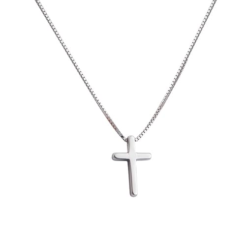 KIANJA 925 Sterling Silber Halskette Damen, Kreuzkette, Kreuzanhänger, 50 cm, nickelfrei, poliert, Geschenkverpackung von KIANJA