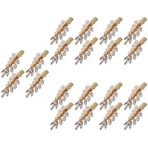 Haar Klammern 20 Stück Haar Bling Hochzeit Clips Alligator Dekoration Haarspangen Haarnadeln Elegante goldene Frauen Clip Zubehör von KIANSLA