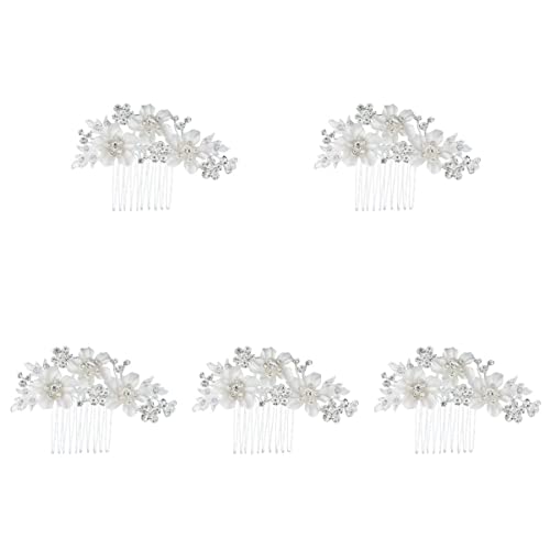 Haar Klammern 4 Stück Haarspange Seite Abend Zubehör Hochzeit Zubehör Frauen Bräute Kristall Braut Haar und for Kämme Silber Clips Frauen, Strass Styling Kamm Tiara Frau ( Color : Silverx5pcs , Size : von KIANSLA