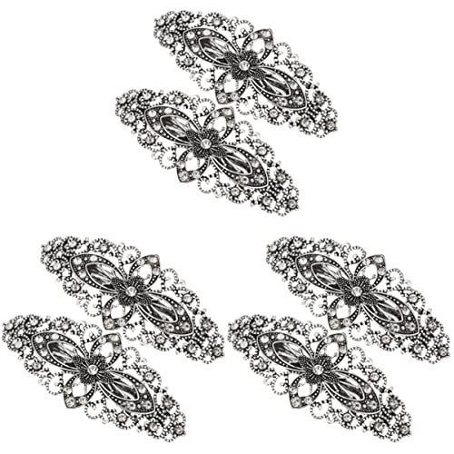 Haar Klammern 6 Stück Schmuck Silber Retro Styling Damen Clips Haarspangen Strass Seite Haarschmuck Werkzeuge Blume von KIANSLA