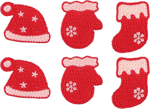 Haar Klammern 6 Stück Weihnachtshaarspangen Weihnachtshut Handschuhe und Socken Haarnadel Haarschmuck for Kinder von KIANSLA