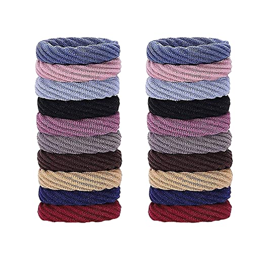 Haar Klammern Haarkrallen Haarspangen for Frauen Haarsets 20 Seil Jacquar Ring Stretch Nylon 10 hochdicke Farben d Handtuch Haarspange for dünnes dickes lockiges Haar starker Halt Haarspangen von KIANSLA