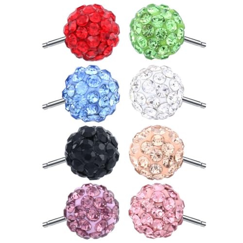 Kristallkugel-Ohrringe, kleines Kristallkugel-Ohrstecker-Set, kubische Zirkonia-Strass-Kristallkugel-Ohrstecker für Damen und Mädchen, Schmuck, Geschenk (8 pairs A+B) von KIASRZN