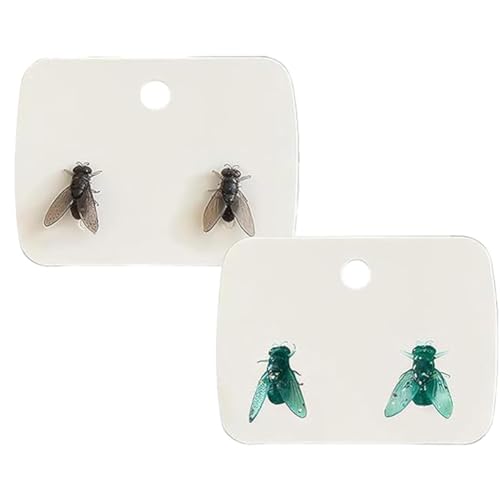 Realistische Fliegenohrringe, Mini-Simulation einer schwarzen Fliege, personalisierte Ohrring, Tier-Simulationsohrringe, Scherzgeschenk (2 pairs of earrings) von KIASRZN