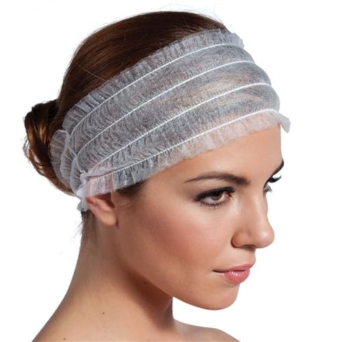 KIBERTIC - 100 PCS Einweg Stirnband, Kosmetik Haarband Damen, Elastisch, Spa-Stirnband, Vlies-Haarband, Kosmetik Zubehör von KIBERTIC