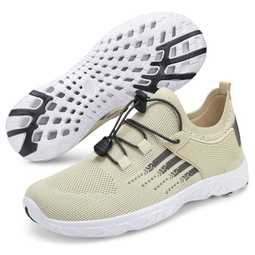 Wasserschuhe für Herren und Damen, Netzgewebe, Barfuß, Wandern, Schwimmen, Fluss, Erwachsene, See, Pool, Aqua, Strand, Surfen, Kajakfahren, Sportzubehör, Camping, Khaki-05, 11 Women/9.5 Men Wasserschuhe für Herren und Damen, Netzgewebe, Barfuß, Wandern, Schwimmen, Fluss, Erwachsene, See, Pool, Aqua, Strand, Surfen, Kajakfahren, Sportzubehör, Camping, Khaki-05, 11 Women/9.5 Men von KICHEIF