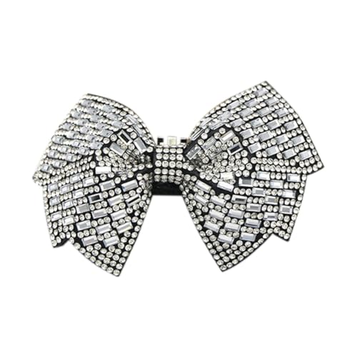 KICHI 2 x glitzernde Schleifen-Schuh-Clips für Damen, abnehmbare Schuhschnallen, dekoratives Schuhzubehör für Hochzeit, Party, einfache Installation, A, Metall, Strass von KICHI