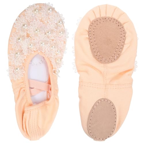 KICHOUSE 1 Paar Soft-Soled-Tanzschuhe Ballettschuhe Für Mädchen Hausschuhe Pointe -Schuhe Ballettübungsschuhe Ballett-übungsschuhe Für Mädchen Ballettspitzenschuhe Für Mädchen Kunstleder von KICHOUSE