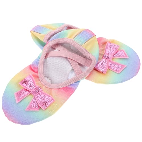 KICHOUSE 1 Paar Tanzschuhe mit weicher Locked Cat Claw Tancing Frauen Ballettschuhe Mädchen Ballettschuhe Ballettübungsschuhe Kleinkind Mädchen kleiden Schuhe Yoga-Gymnastikschuhe Stoff von KICHOUSE