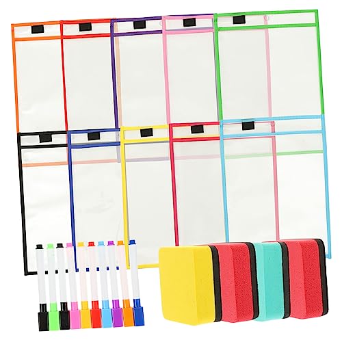 KICHOUSE Praktische Trocken Abwischbare Hülle Hochwertige PVC Aktentasche Transparenter Blattschutz Für Täglichen Gebrauch Wiederverwendbare Dokumententasche Mit Stifthalter Und von KICHOUSE