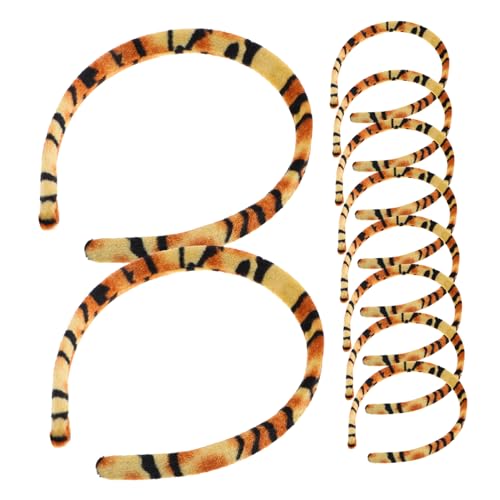 KICHOUSE 10stücke Stoffüberzogene Haarreifen Dünne Rutschfeste Elastische Kopfband Für Festliche Anlässe Geeignet Für Neujahr Und Feiertage Tiger-design von KICHOUSE