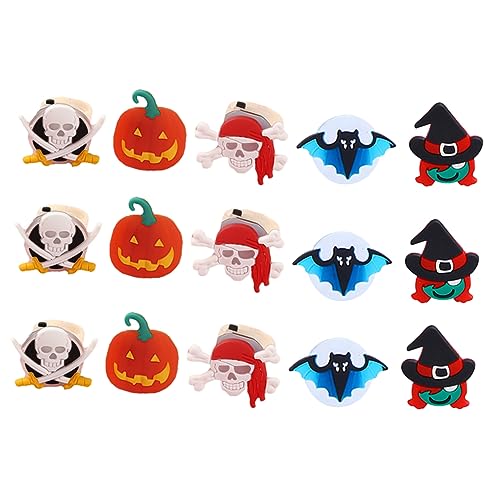 KICHOUSE 15 Stück Teiliges Halloween LED Ring Set aus PVC Leuchtende Finger Ringe für Erwachsene für Halloween Dekoration und Kostümparty mit Lustigen Mustern und Sicherem Material von KICHOUSE