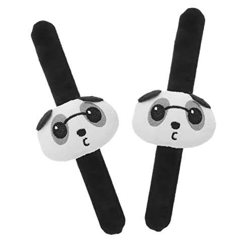 KICHOUSE 2 Stück Panda-Stirnband Plüsch tragen Schlagarmbänder für Jungen Slap-Bands mit Tiermotiven Schlagarmbänder Masse Party Gefälligkeiten Slap -Armband PP Baumwolle von KICHOUSE