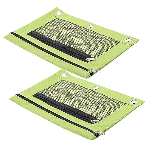 KICHOUSE 2stücke Große Kapazität Reißverschluss Federmäppchen Oxford Langlebige Schreibwaren Organizer Mit Ringen Für Bürobedarf Und Schule von KICHOUSE