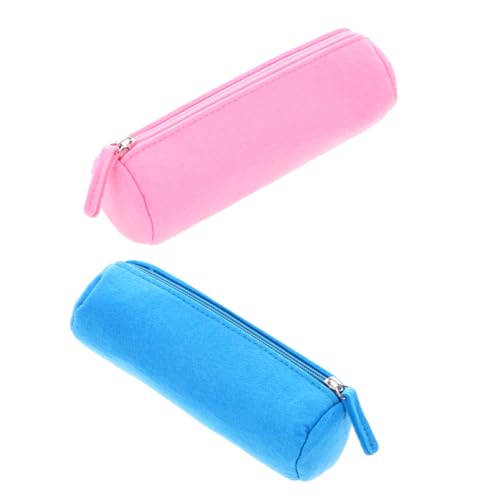 KICHOUSE 2stücke Filz Stiftetasche Und Große Kapazität Organizer Für Schüler Mit Reißverschluss Für Schulbedarf Einfache Handhabung von KICHOUSE