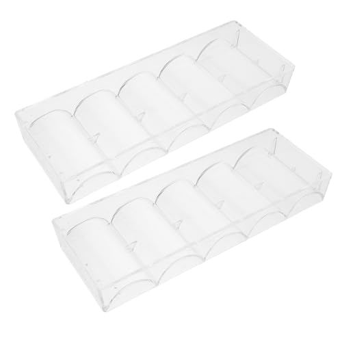 KICHOUSE 2stücke Transparenter Acryl-pokerchip-aufbewahrungsbox Mit Chip-Boxen Chip-Organizer Für Familienfeiern Für Poker-Spiele von KICHOUSE