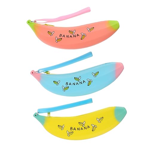 KICHOUSE 3stücke Teiliges Federmäppchen Im Bananen-Design Niedliches Wasserdichtes Stiftetui Für Schüler Aufbewahrung Von Schreibwaren Und Kosmetik von KICHOUSE