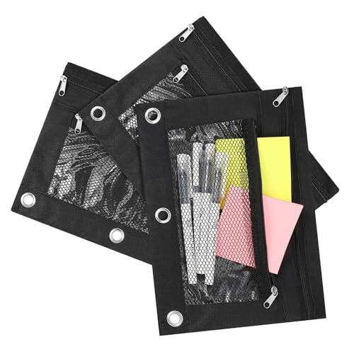 KICHOUSE 3stücke Federtasche Aus Mesh Mit Reißverschluss Kleine Netztaschen Federmappe Aus Oxford-Stoff Stifthalter Geeignet Für Schreibwaren Und Make-up von KICHOUSE