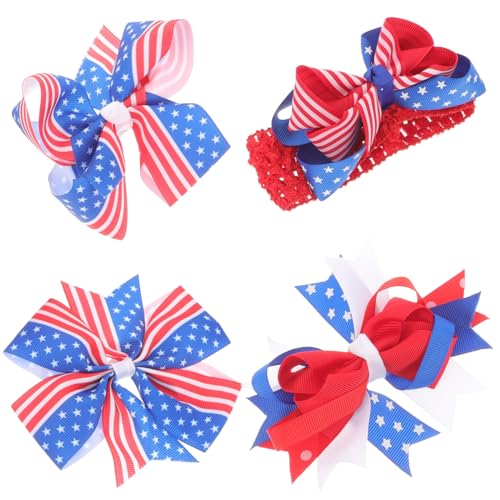 KICHOUSE 4Stücke Teiliges Haarspangen mit Schleifen Farbenfrohe Haarklammern für Partys und Besondere Anlässe Perfektes für Kleine Prinzessinnen von KICHOUSE