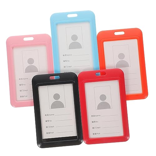 KICHOUSE 5 Stück Ausweisinhaber Schlüsselkartenhalter versenkbar Abdeckung für Mitarbeiterausweise Schutz Bustasche pp-Abdeckung Zufällige Farbe von KICHOUSE