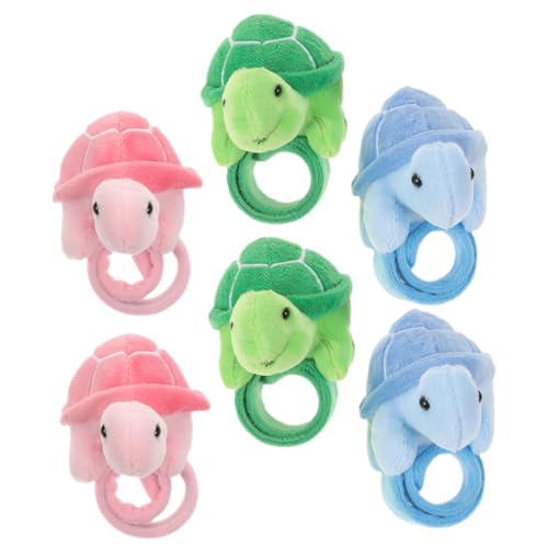 KICHOUSE 6 Stück Plüschpuppenarmband Plüsch-Slap-Armband Schildkröten-Geburtstagsparty-Zubehör Slap Armbänder Mädchen Ohrfeigenarmbänder zur Dekoration Stofftier -Slap -Armband PP Baumwolle von KICHOUSE