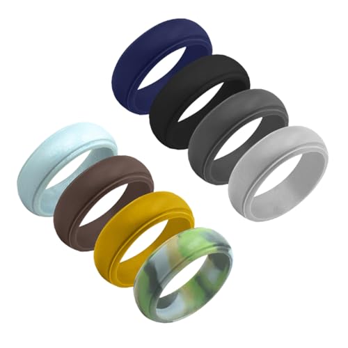 KICHOUSE 8 Stück Teiliges Silikon Flexible Atmungsaktive Outdoor Fingerringe mit Ergonomischem Design Schweißvermeidend und Hautfreundlich als Ersatz für Herren und Damenringe Beim von KICHOUSE