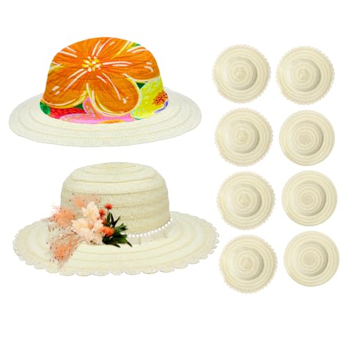 KICHOUSE Bastelset Für Jungen Und Mädchen Weiße Strohhüte Malset Lernspielzeug Für Kinder von KICHOUSE