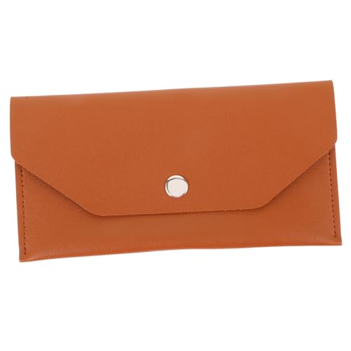 KICHOUSE Kreditkartenetui aus PU für Männer Wiederverwendbare Geldbörse mit Knopfverschluss Multifunktions Briefumschlag für Bargeld und Karten für Büro und Alltag Braun von KICHOUSE