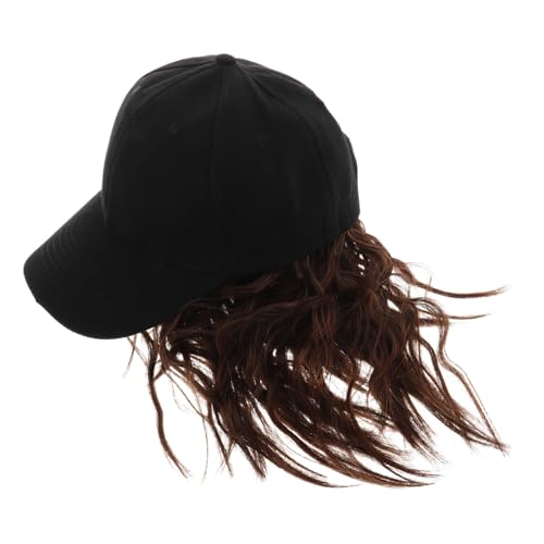 KICHOUSE Kurze Perücken Für Damen Perückenkopfbedeckungen Baseballkappe Mit Lockigem Haar Kurze Gewellte Perücke Pferdeschwanzhutperücken Hüte Campinghut Huthaarperücken Für Damen von KICHOUSE